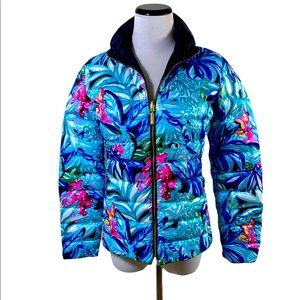 Lilly Pulitzer Marilee Reversible Puffer Jacket Maldives Hype It Up